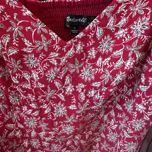 Madewell Red Floral Puff-Sleeve Dress - Picture 7 of 7